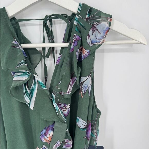 Rachel Roy Green Floral Dress July Sage Combo High Low Hem Medium NWT - Picture 4 of 11